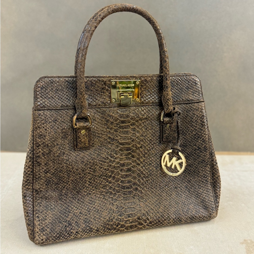 Michael Kors | Brown Python Embossed Genuine Leat… - image 1